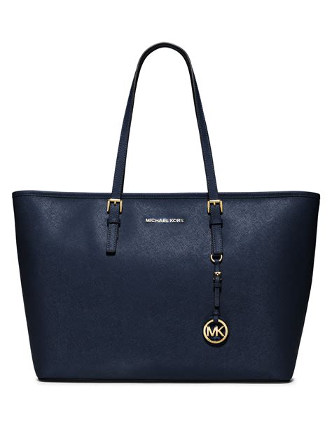 michael kors jet set saffiano tote blue|Michael Kors sullivan large tote.